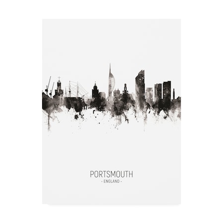 Michael Tompsett 'Portsmouth England Skyline Portrait II' Canvas Art,35x47